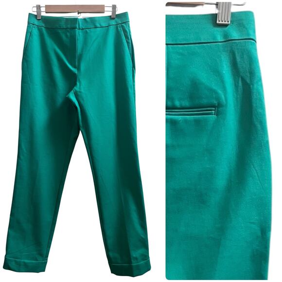 Ann Taylor New Kelly Green The Tall High Rise Eva Cuff Ankle Pant Size 6 #59646 - Picture 1 of 12